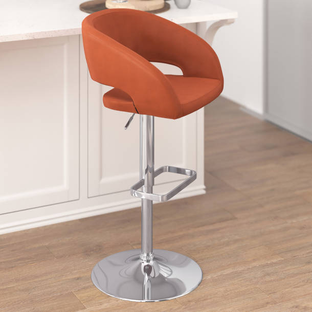 Orren Ellis Nordin Swivel Adjustable Height Bar Stool & Reviews Wayfair